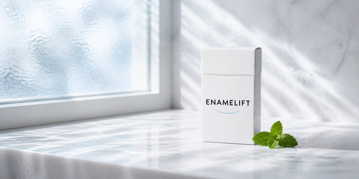 ENAMELIFT pack in a bright interior with window light